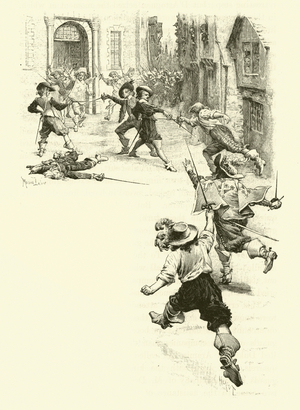 Illustration for The Three Musketeers (engraving)