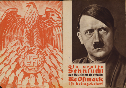 Propaganda for the Anschluss, ie the annexation of Austria into Nazi Germany on 12 March 1938 (litho)