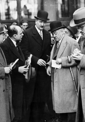 Pierre Etienne Flandin becomes Prime Minister, 1934 (b/w photo)