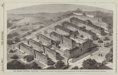 The Herbert Hospital, Woolwich, erected from the Designs of Captain Douglas Galton, assisted  (engraving)