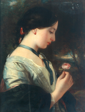 An English Rose (oil on canvas)