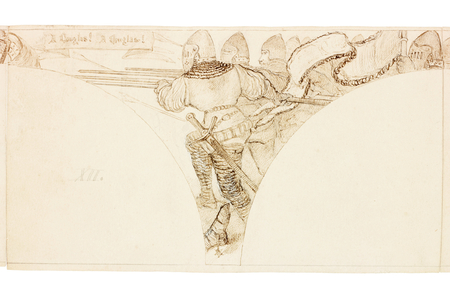 Sketch for Mural at Wallington Hall (pen & ink with pencil on paper)