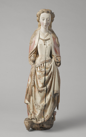 Saint Catherine of Alexandria by Meester van Koudewater, c. 1470 (walnut)