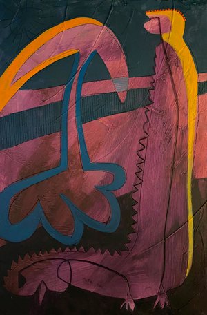 Grounded, 2020 (acrylic and plaster on hardboard)