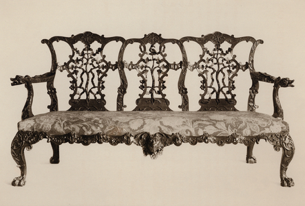 A Chippendale Mahogany Settee of Rare Model, from the Dean Collection (b/w photo)