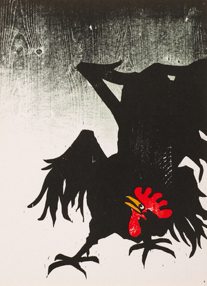 Rooster, 1970 (woodcut)