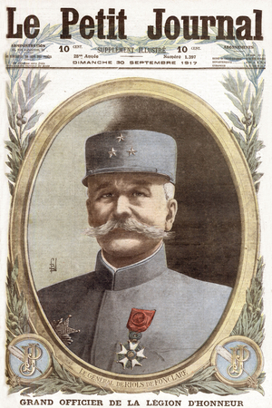 Frontpage of french newspaper "Le Petit Journal" september 30, 1917: french general de Riols de Fonclare