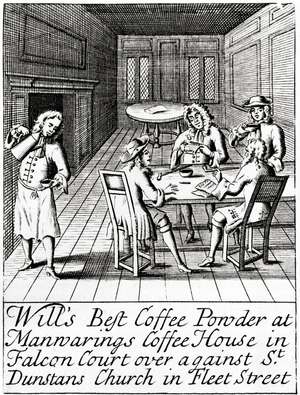 Advertisement for London Coffee House-c. 1700.
