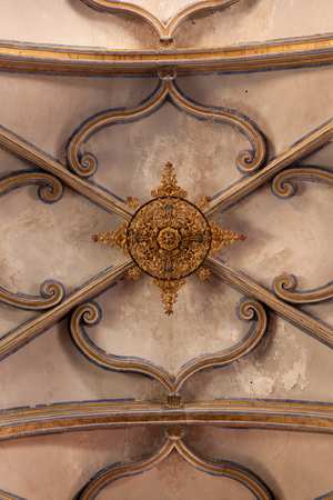 Church (Capilla de El Salvador). Interior. The nave. The vaults. Detail. A keystone.