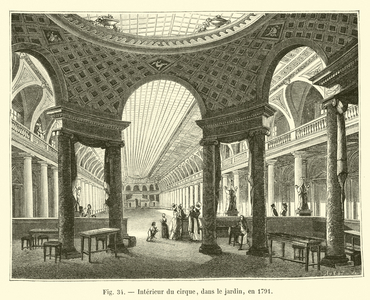 Interieur du cirque, dans le jardin, en 1791 (engraving)