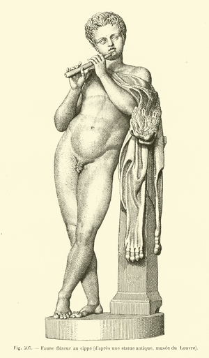 Faune fluteur au cippe (engraving)