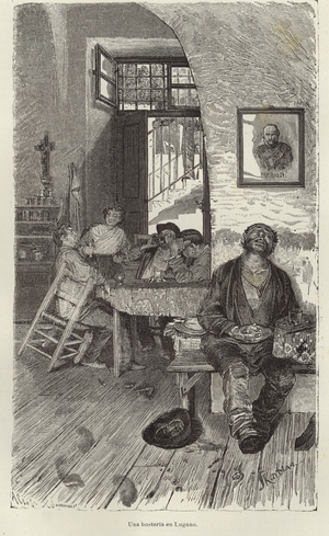An inn in Lugano (engraving)