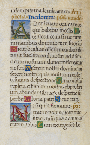 Text page; initials 'A' and 'N'