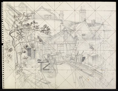 Rear of Brick House, Gt Bardfield (pencil on paper)