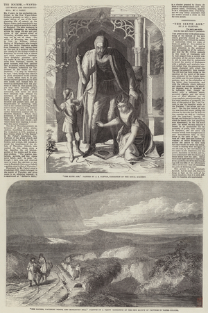 Exhibition of the New Society of Painters in Water Colours (engraving)