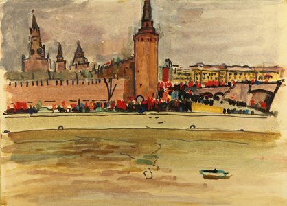 Demonstration, 1967 (tempera on paper)
