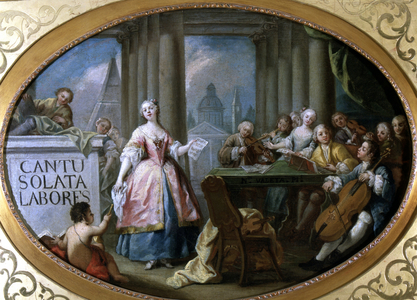 Allegory of singing, 18th century (oil on canvas)