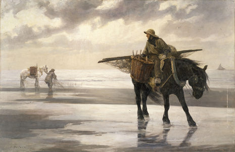 Shrimpers at Nieuwpoort, c.1883 (oil on canvas)