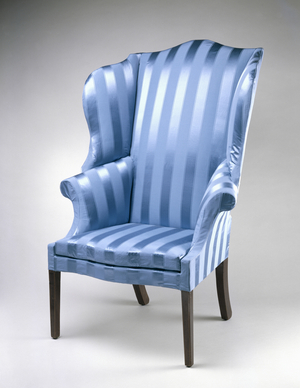 Easy Chair, 1785-1820 (mahogany and unidentified inlay; ash, eastern white pine, yellow-poplar, and red oak)