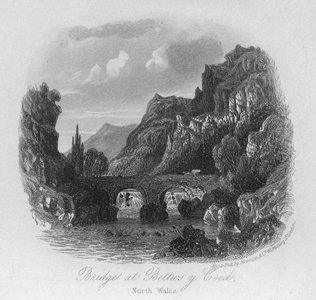 Bridge at Bettws y Coed, North Wales (engraving)