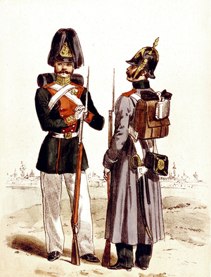 Russian army : infantry men of the guard of czar AlexanderII in 1860