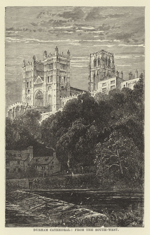 Durham Cathedral, from the south-west (engraving)