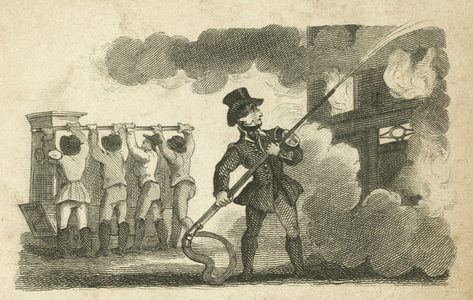 Fire engine, London (engraving)