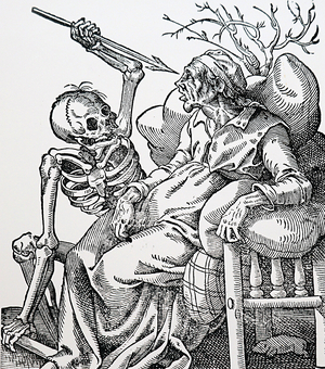 Death coming to take a man, 1850