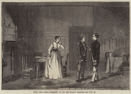 Scene from "Meg's Diversion," at the New Royalty Theatre (engraving)