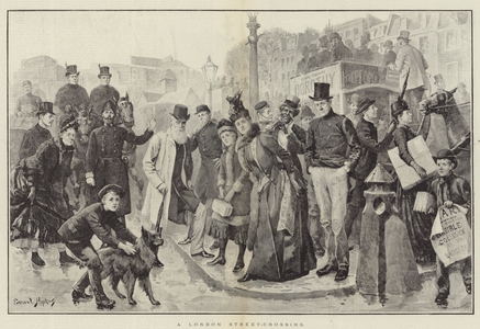 A London Street-Crossing (litho)