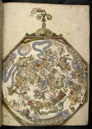 Maps C.6.d.5. f.9r 'Astronomicum Caesareum...', 1540 (ink & colour on vellum)