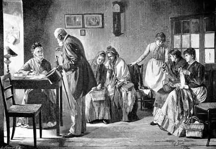 Office for switching service personnel in the 19th century