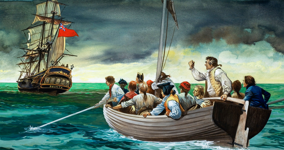 Mutiny on the Bounty (gouache on paper)