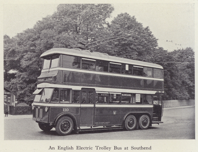English Electric trolley bus, Southend, Essex (b/w photo)