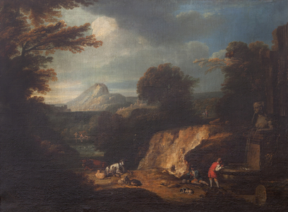 A Wooded Landscape with a Fountain