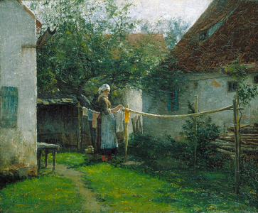 Wash Day (oil on canvas)