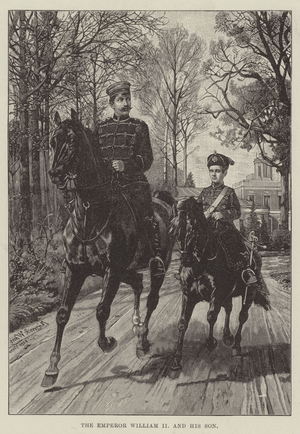The Emperor William II and his Son (engraving)
