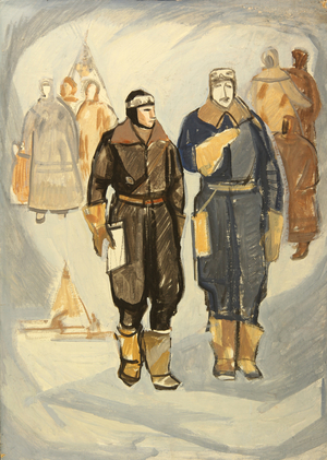 Costume Designs for 'Two Captains', Veniamin Kaverin, 1938-44, 1974 (gouache on paper)