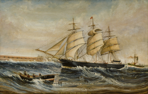 The Agincourt entering the Tyne (oil on canvas)