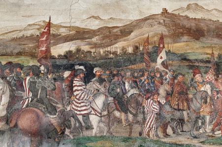 Detail of the Visit of Christian I of Denmark to Bartolomeo Colleoni, Hall of Honour, 1474 (fresco)