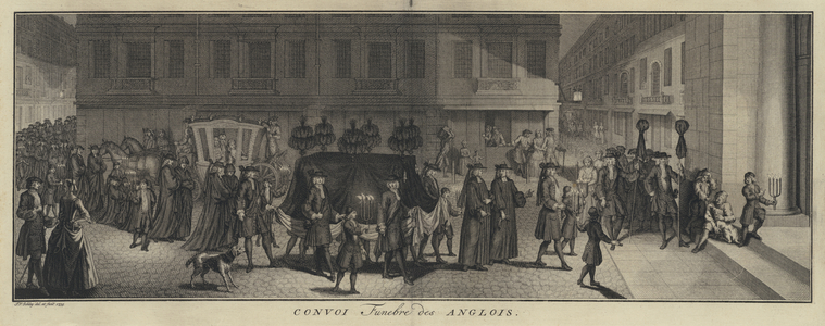 English funeral procession (engraving)