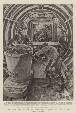 The City and Waterloo Railway, a Visit to the Works (litho)