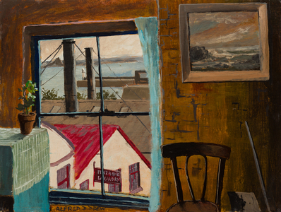 View from the Studio Window, c.1973 (oil on canvas board)