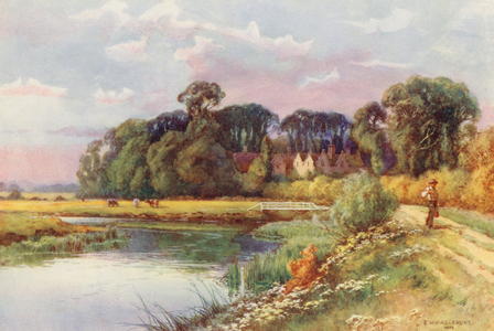 River Thames: Kelmscott (colour litho)