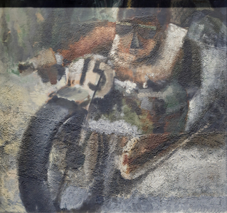 Motorcyclist, 1929 (oil on canvas)
