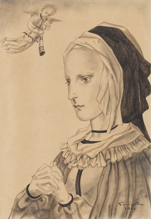 Jeune femme en prière