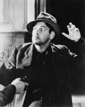 Paul Muni, on set of the film 'I Am a Fugitive From a Chain Gang', 1932 (b/w photo)