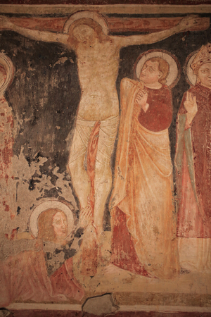 Wall frescoe in San Zeno Maggiore. Verona