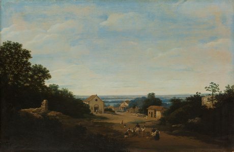 Brazilian landscape with the village of Igaraçú, 1659 (oil on panel)