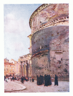 Pantheon, a flank view, from Rome published by A & C Black Ltd, 1925 (colour litho)